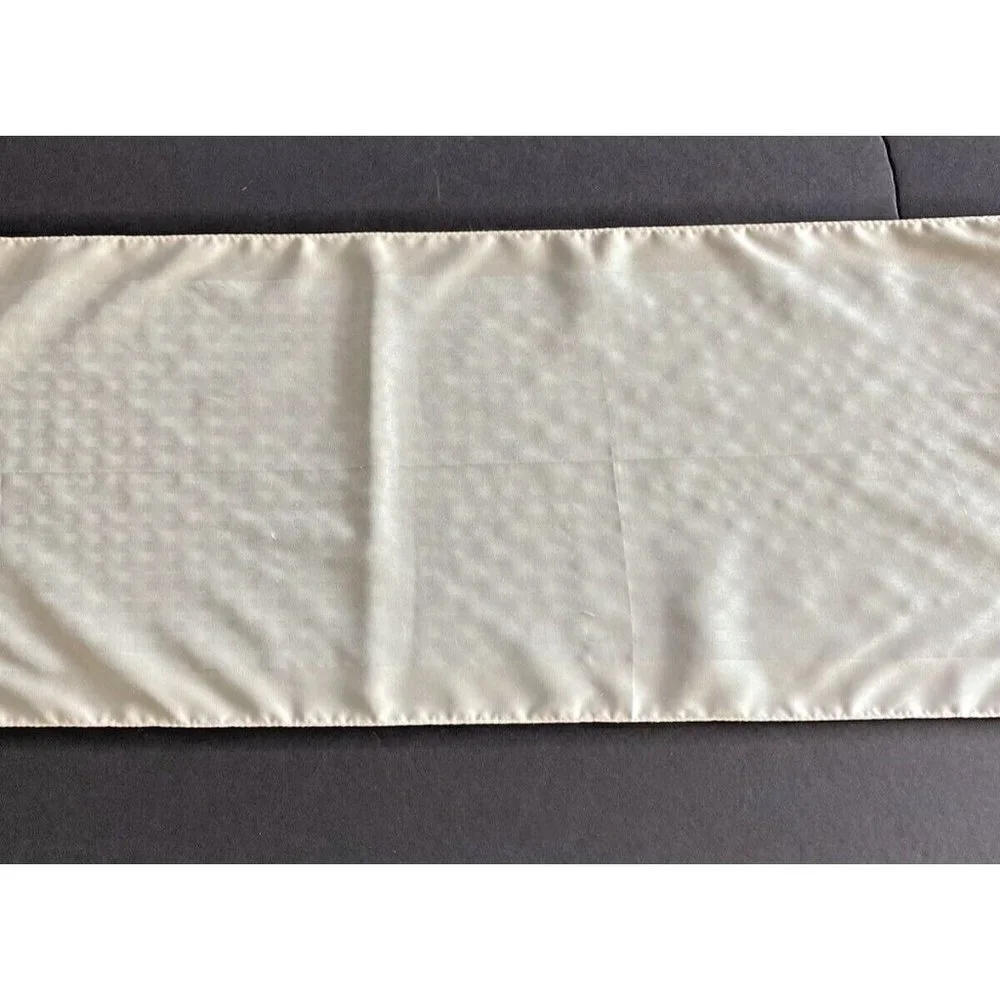 Women’s Scarf Cream Geometric Border Long Rectangle Lightweight Casual Vintage - Picture 11 of 16